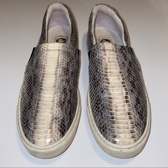 Lanvin Grey Blue Beige Python Keds Sneakers - Picture 4 of 17